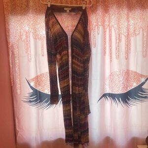 Christopher & Banks Red and Gold Knit Sweater